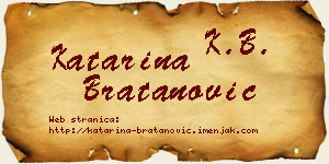 Katarina Bratanović vizit kartica
